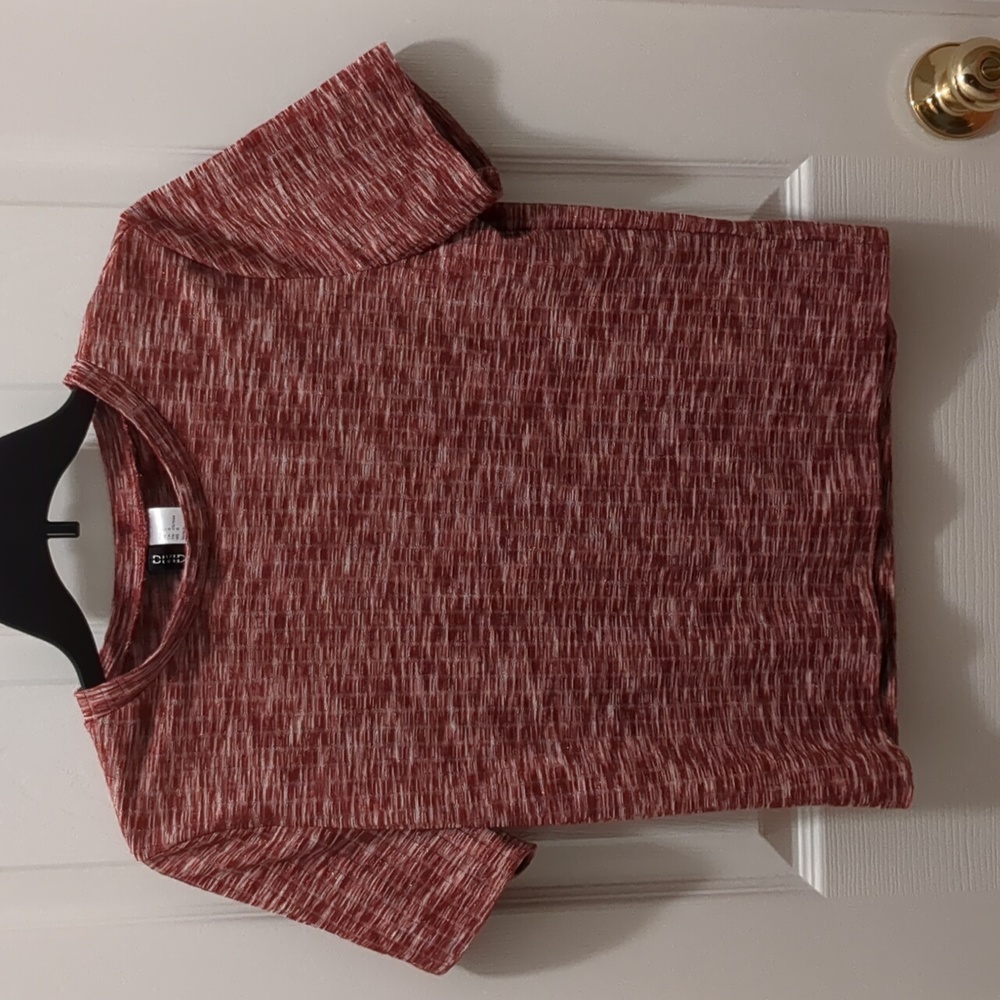 Divided H&M Pink Sparkly Cropped T-shirt Large